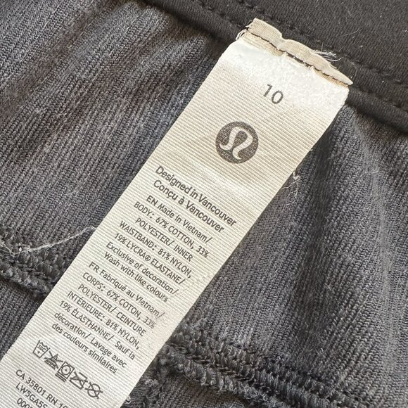 Lululemon Pull-On Corduroy Loose Fit Pant Black Size 10 - Picture 4 of 5